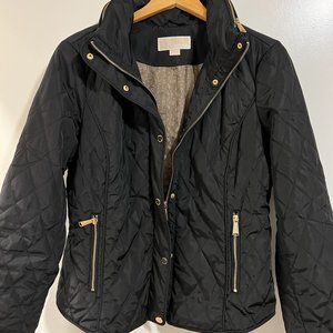 Michael Kors Quilted Zip-Up Jacket - Size L - Black